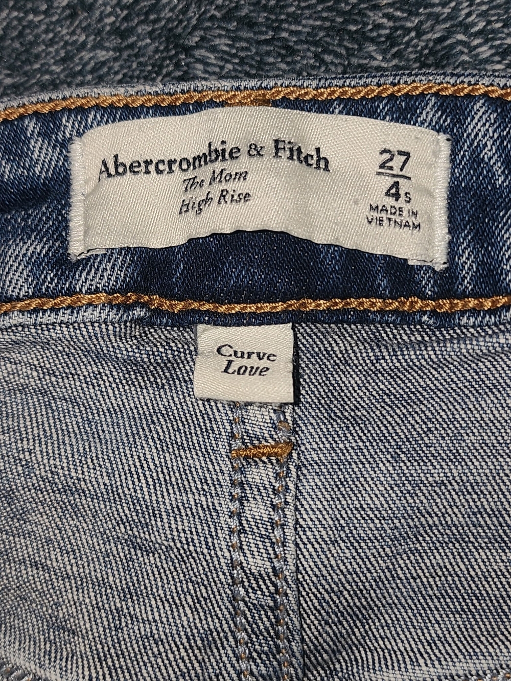 Abercrombie & Fitch Women's Light Blue High Rise Jeans - Curve Love